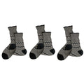 Anna-Kaci Women's Ribbed Knit Crew Socks 3 Pair Set with Zigzag Pattern Detail Soft Stretch Fabric Giftable Everyday Socks
