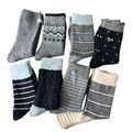 Anna-Kaci Women's 8-Pair Crew Sock Set Ribbed Knit Mixed Texture Patterns Soft Stretch Comfortable Everyday Socks