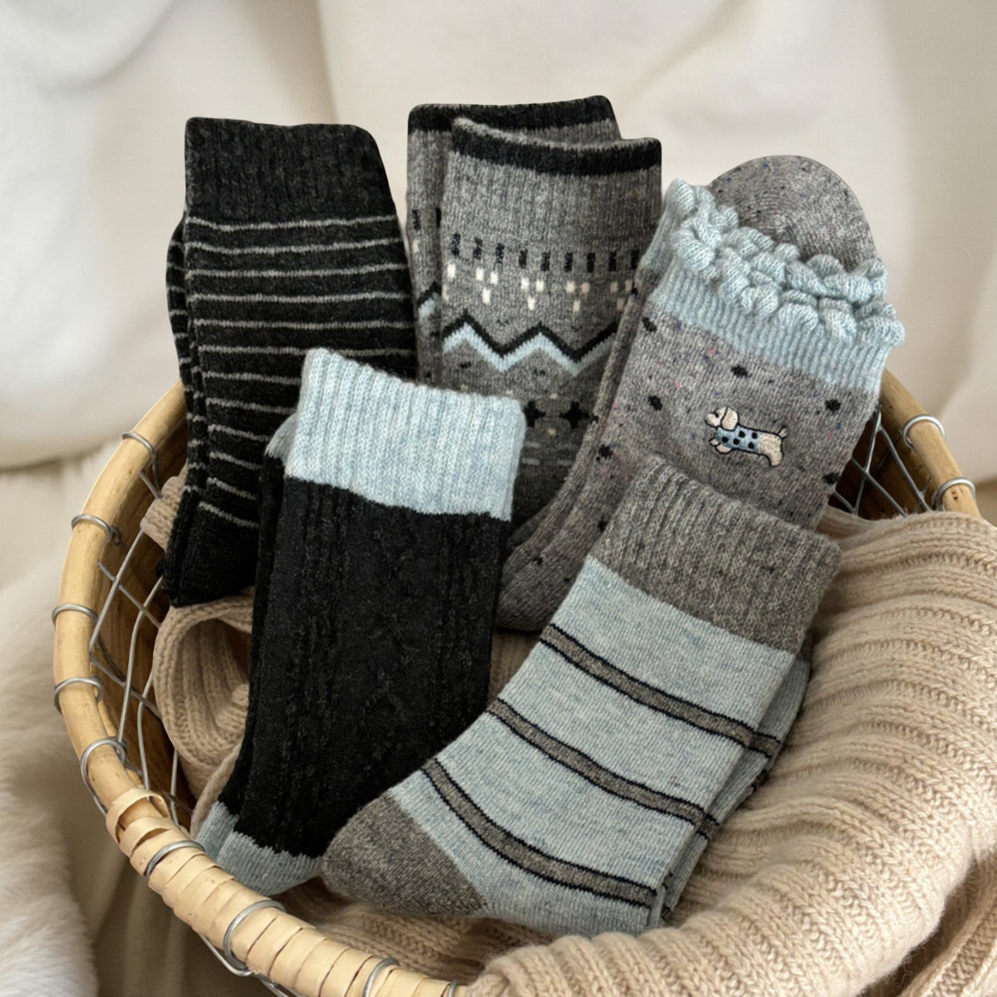Anna-Kaci Women's 8-Pair Crew Sock Set Ribbed Knit Mixed Texture Patterns Soft Stretch Comfortable Everyday Socks