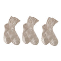Anna-Kaci Women's 3-Pair Crew Sock Set Teddy Bear Textured Knit Soft Stretch Comfortable Everyday Socks