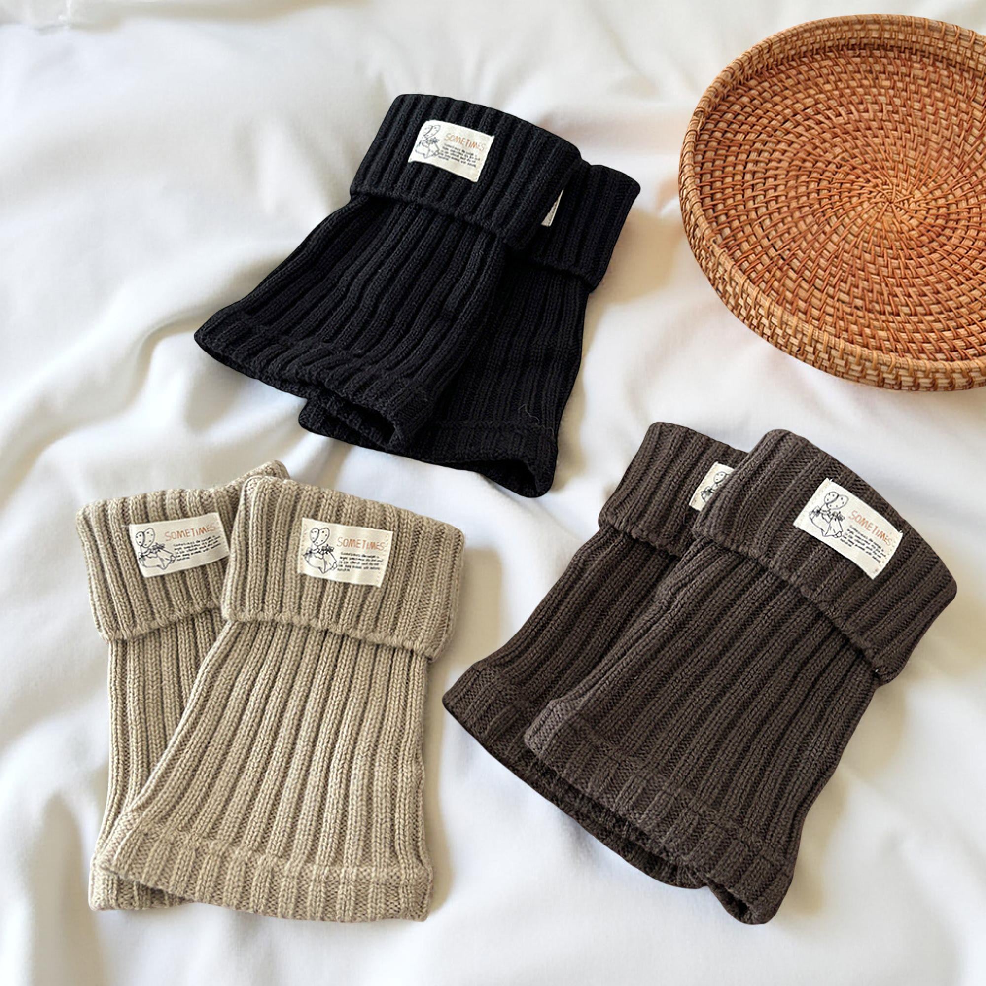Anna-Kaci Women's Ribbed Knit Slouchy Leg Warmers Fold Over Cuff Soft Stretch Comfort 1 Pair