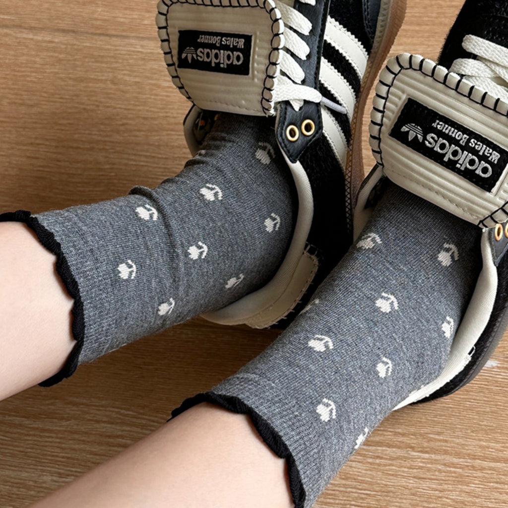 Anna-Kaci Women's 3 Pair Crew Socks Minimal Printed Design Soft Stretch Knit Mid Calf Casual Sock Set US 5-10.5
