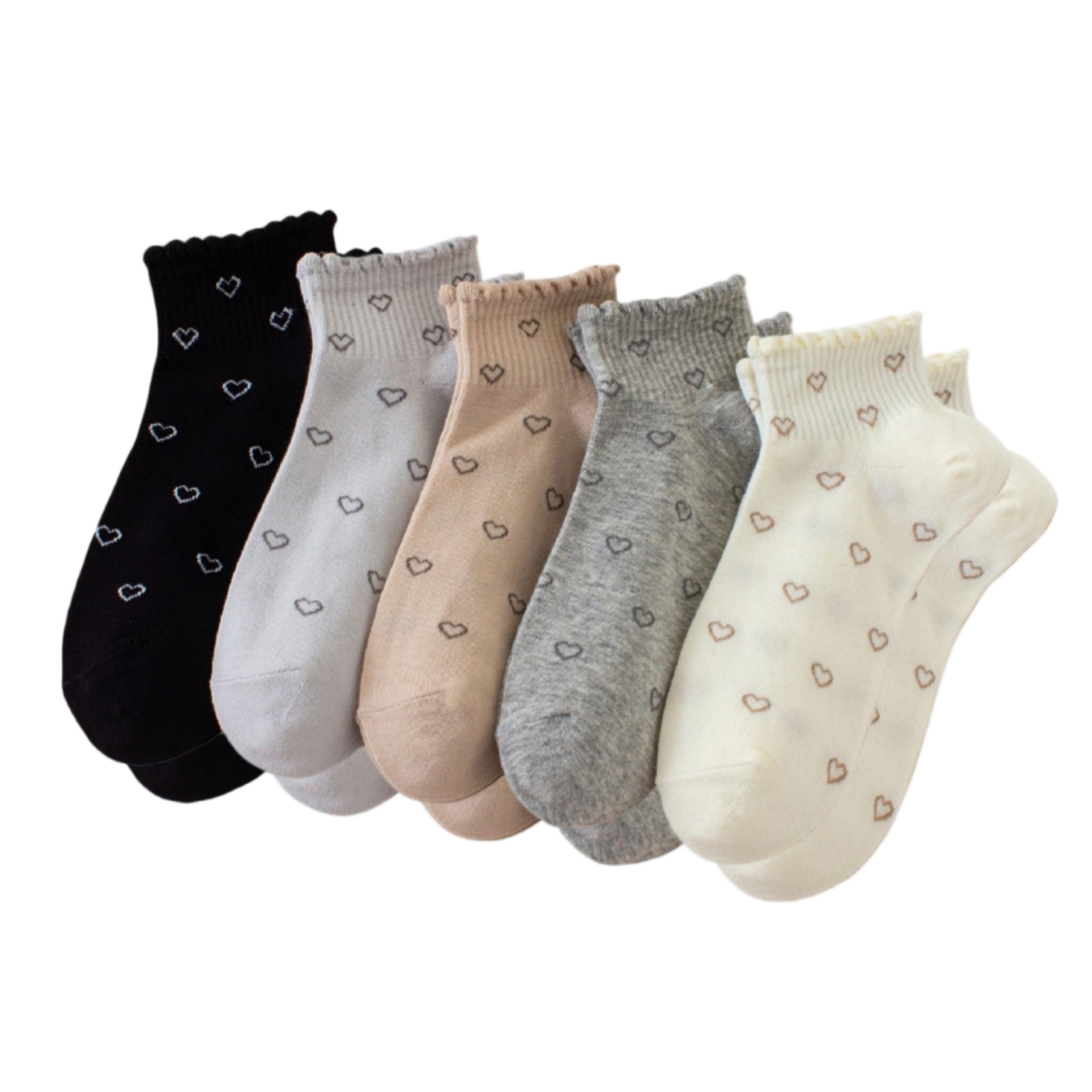 Anna-Kaci Women's 5 Pair Ankle Socks Soft Stretch Knit Ribbed Cuff Casual Giftable Sock Set US 5-10.5