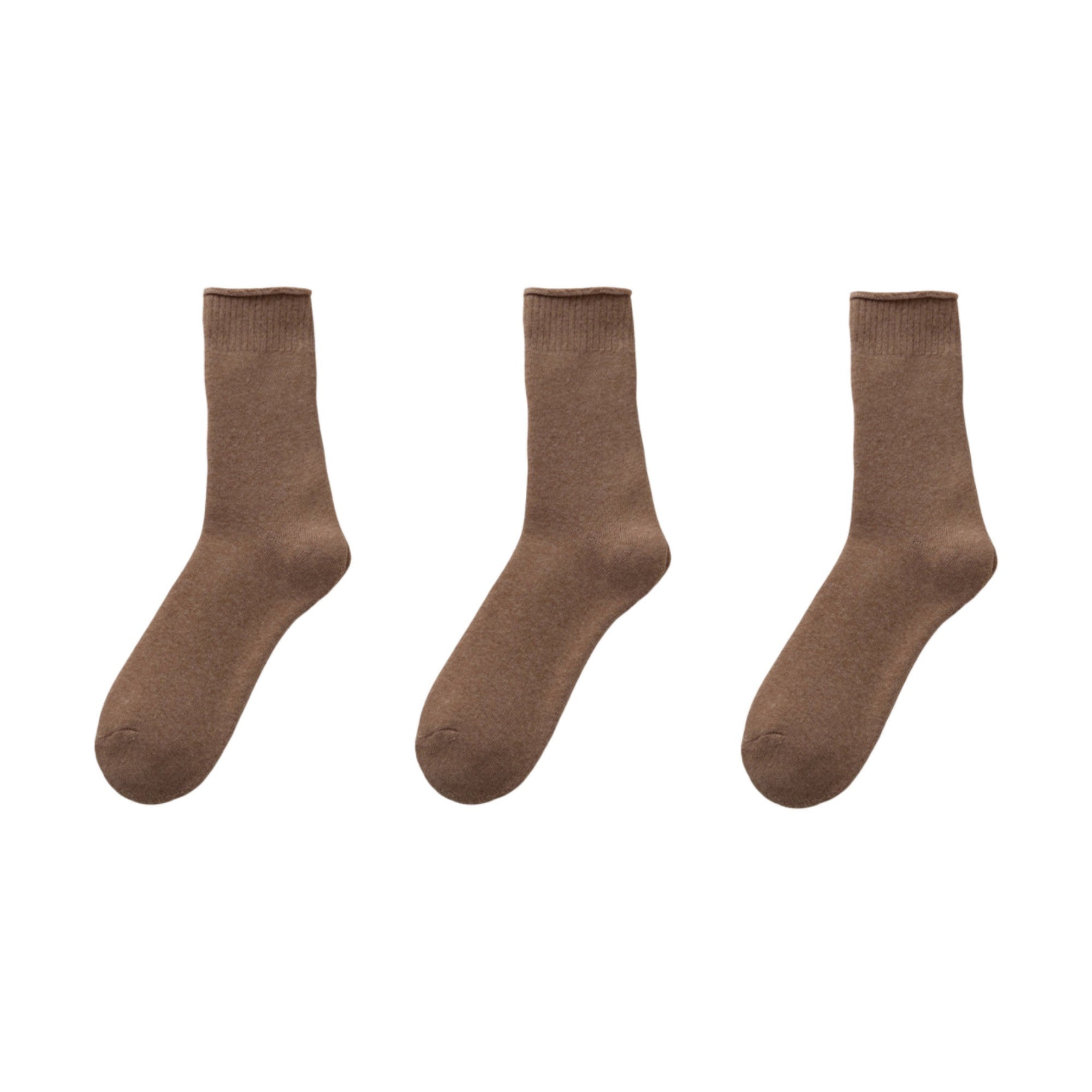 Anna-Kaci Women's 3-Pair Crew Socks Soft Knit Fabric Ribbed Cuff Comfortable Everyday Wear Giftable Basic Sock Set