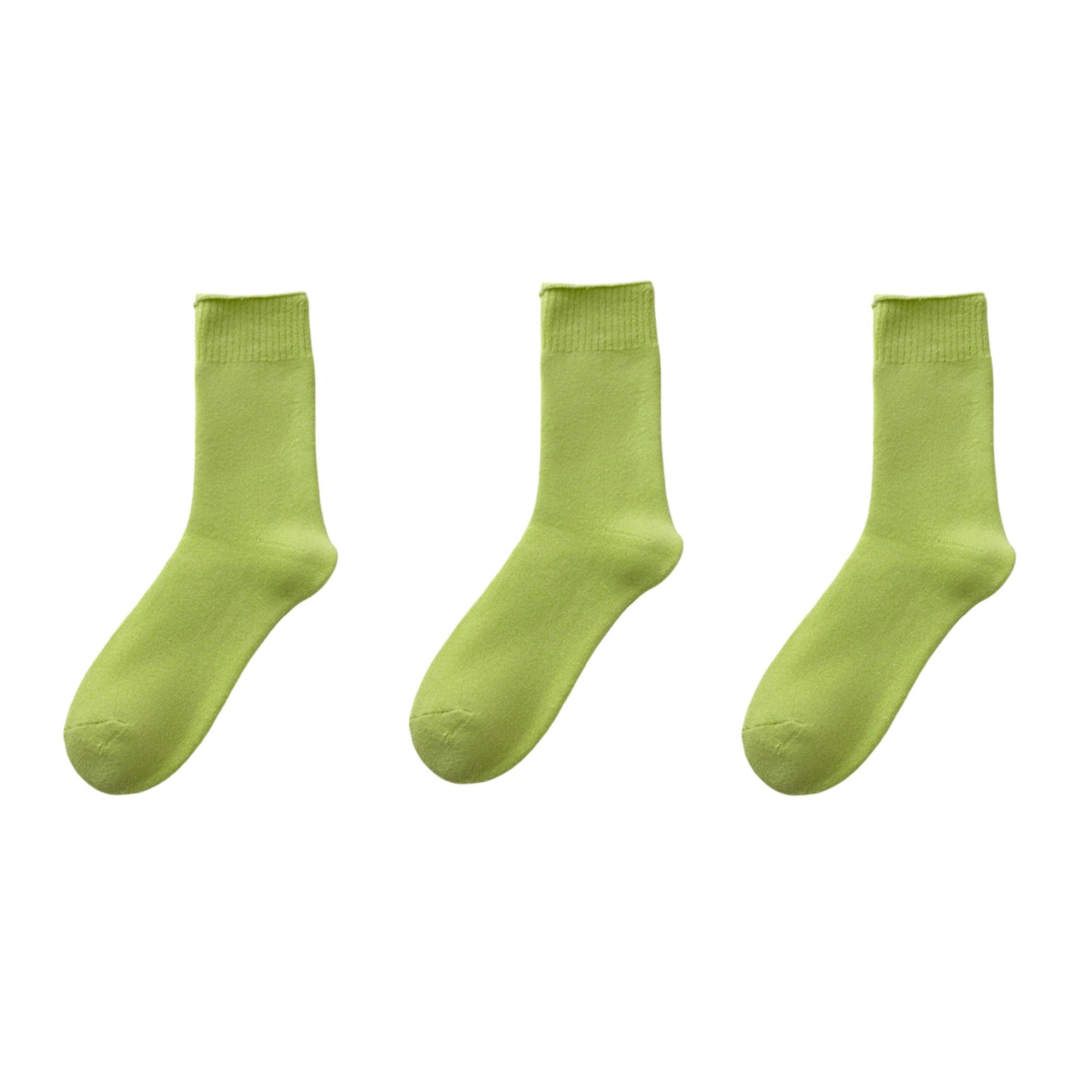 Anna-Kaci Women's 3-Pair Crew Socks Soft Knit Fabric Ribbed Cuff Comfortable Everyday Wear Giftable Basic Sock Set