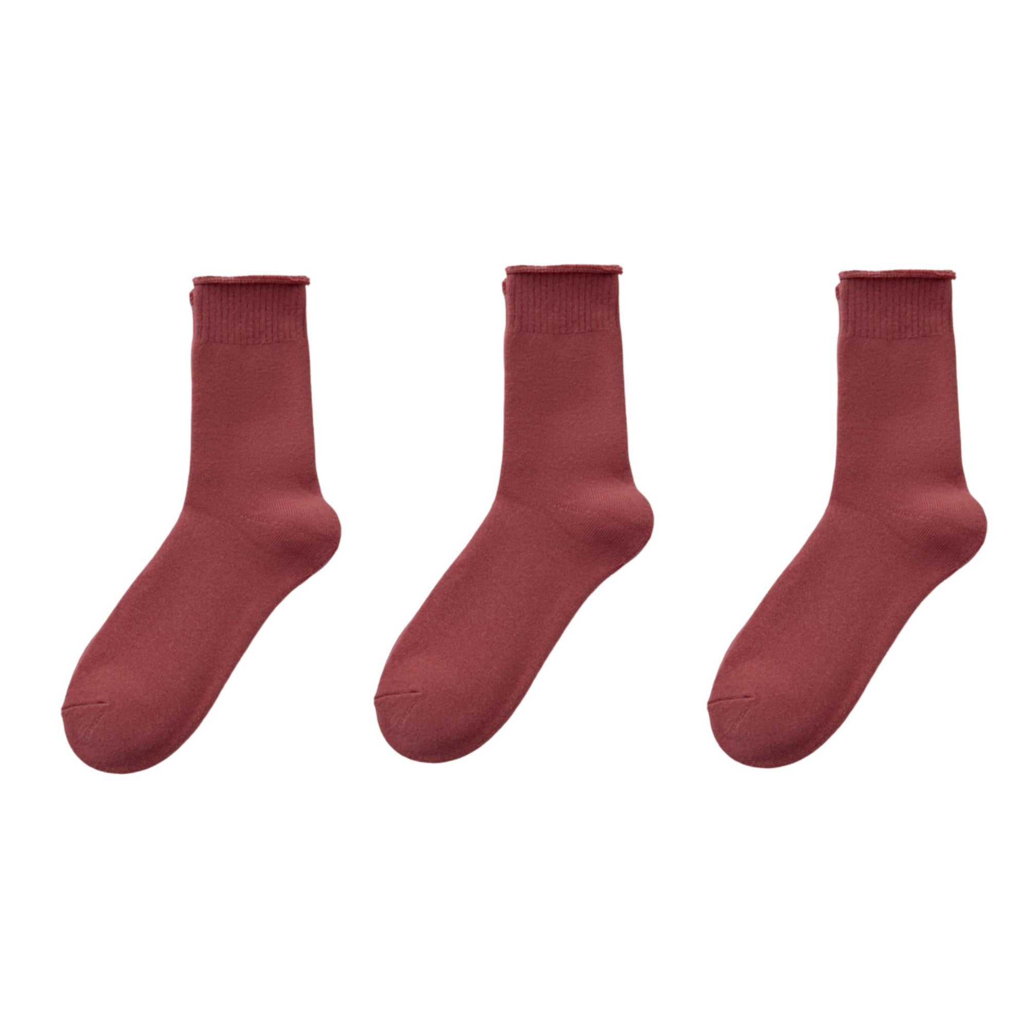 Anna-Kaci Women's 3-Pair Crew Socks Soft Knit Fabric Ribbed Cuff Comfortable Everyday Wear Giftable Basic Sock Set
