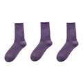 Anna-Kaci Women's 3-Pair Crew Socks Soft Knit Fabric Ribbed Cuff Comfortable Everyday Wear Giftable Basic Sock Set