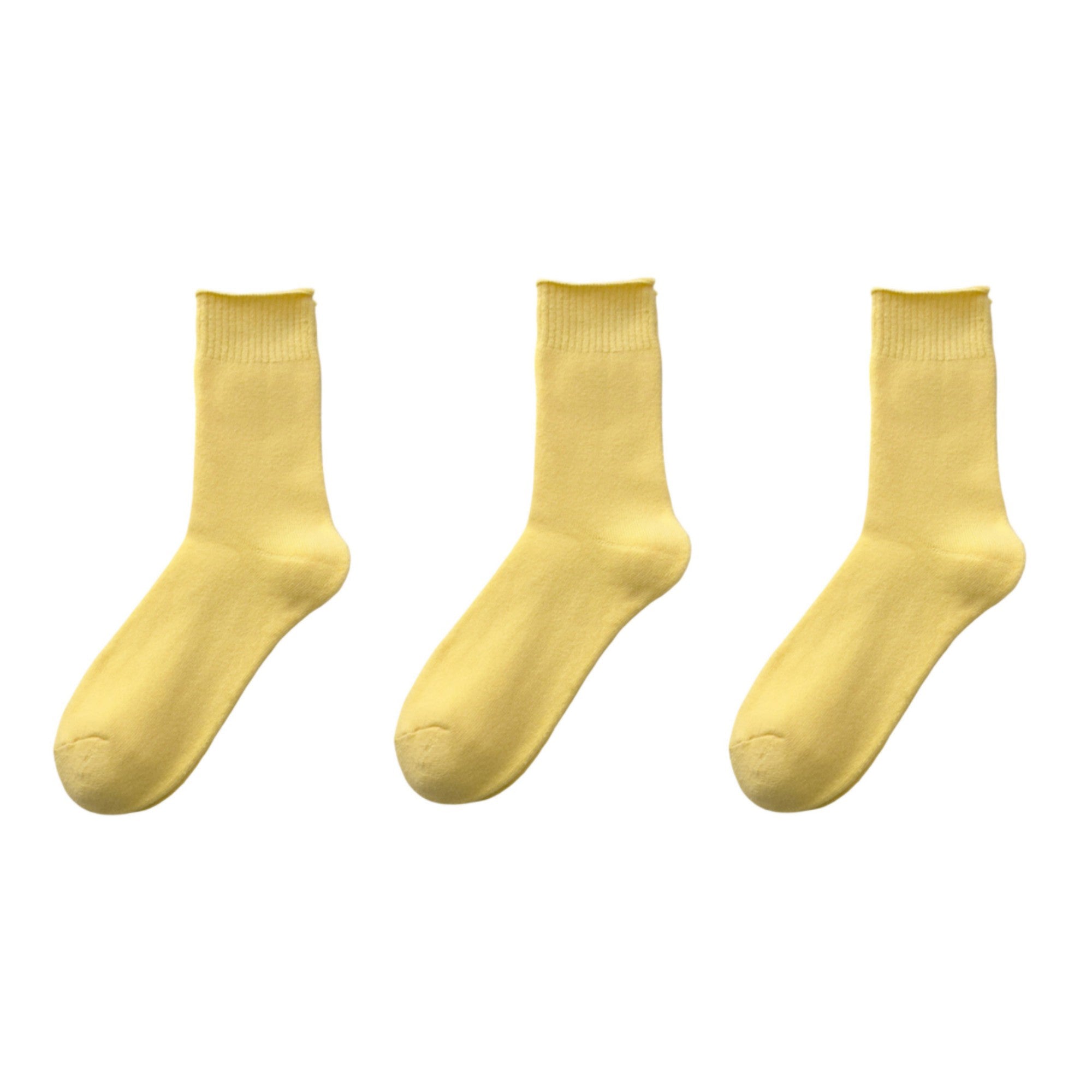 Anna-Kaci Women's 3-Pair Crew Socks Soft Knit Fabric Ribbed Cuff Comfortable Everyday Wear Giftable Basic Sock Set