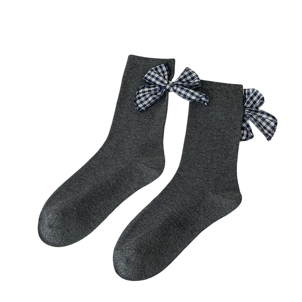 Anna-Kaci Women's 5-Pair Ankle Socks with Decorative Bow Detail Soft Knit Fabric Comfortable Everyday Giftable Sock Set