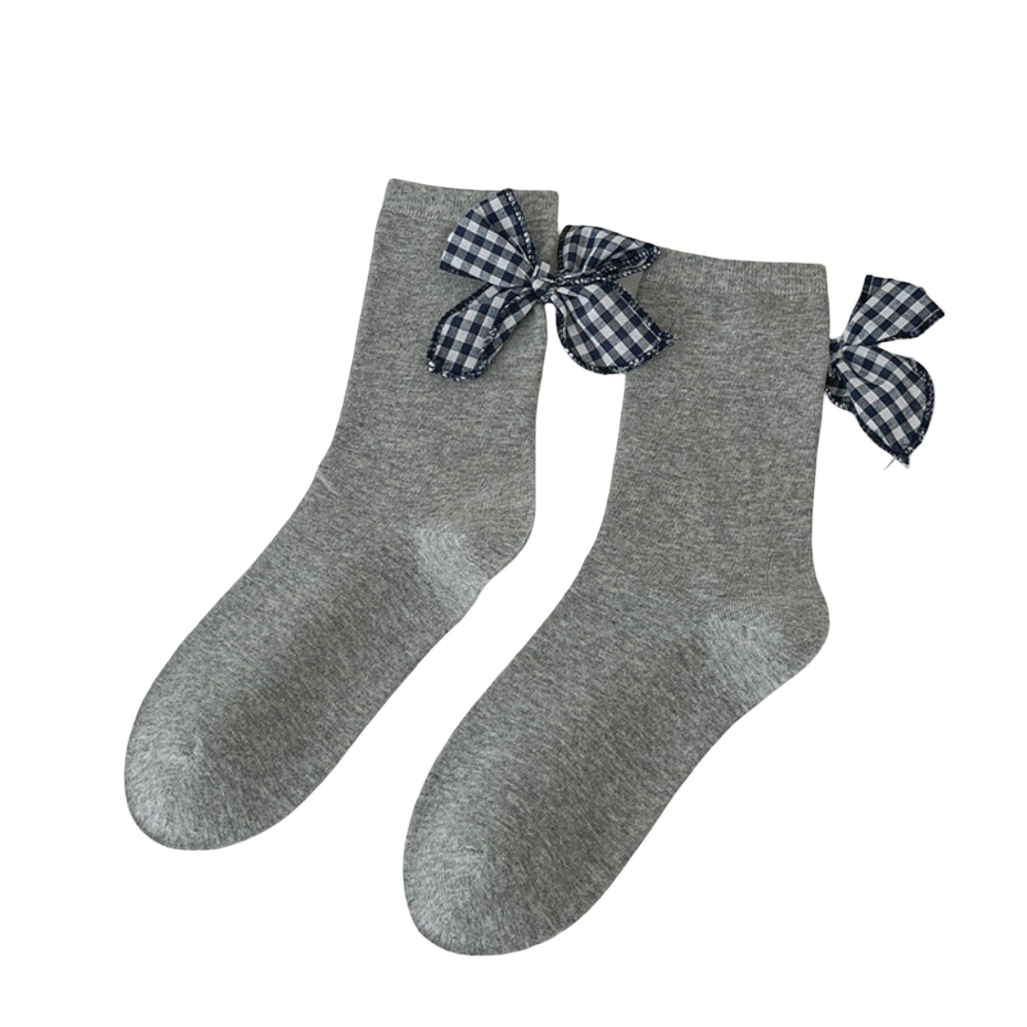 Anna-Kaci Women's 5-Pair Ankle Socks with Decorative Bow Detail Soft Knit Fabric Comfortable Everyday Giftable Sock Set