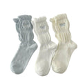 Anna-Kaci Women's 3-Pair Ruffle Crew Socks Soft Stretch Knit Scrunch Detail Comfortable Everyday Giftable Sock Set