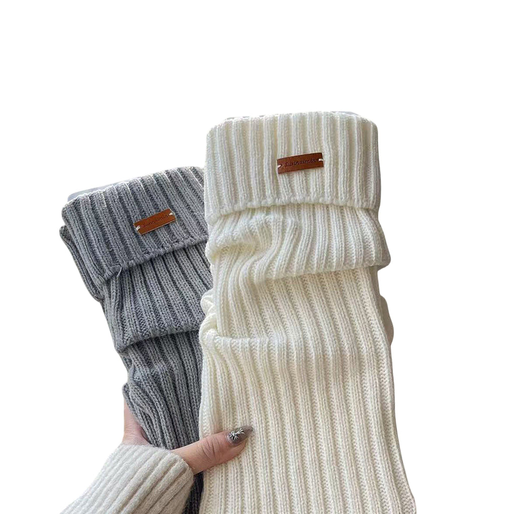 Anna-Kaci Women's Slouchy Ribbed Leg Warmer Socks Soft Stretch Knit Cozy Layering Single Pair Fashion Sock