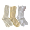 Anna-Kaci Women's 3-Pair Textured Crew Socks Soft Knit Fabric Cable Detail Comfortable Everyday Giftable Sock Set