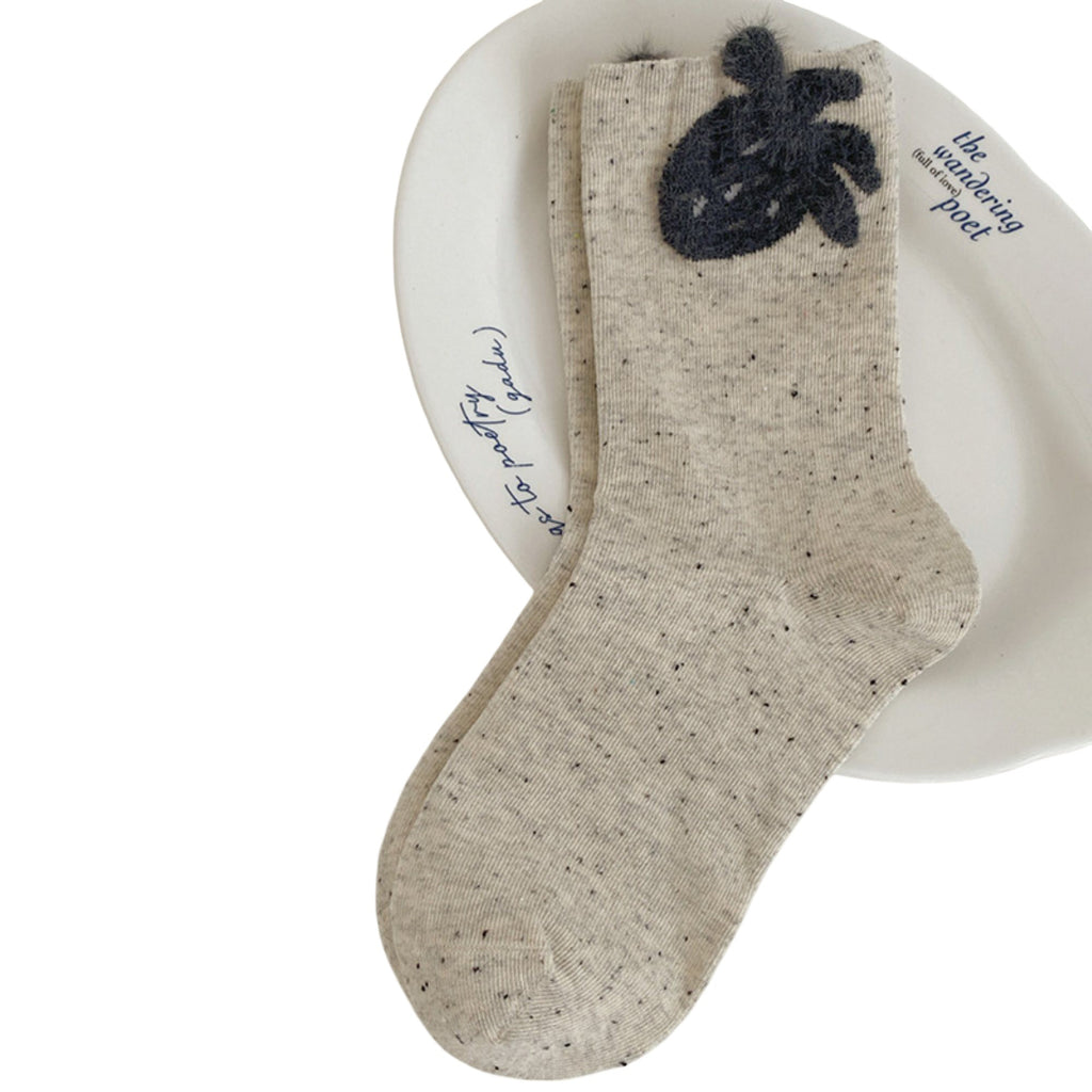 Anna-Kaci Women's 6-Pair Crew Socks Soft Knit Fabric with Subtle Patterned Cuff Comfortable Everyday Giftable Sock Set