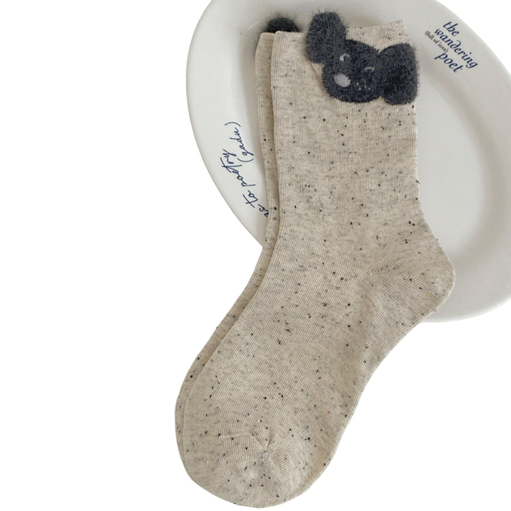 Anna-Kaci Women's 6-Pair Crew Socks Soft Knit Fabric with Subtle Patterned Cuff Comfortable Everyday Giftable Sock Set