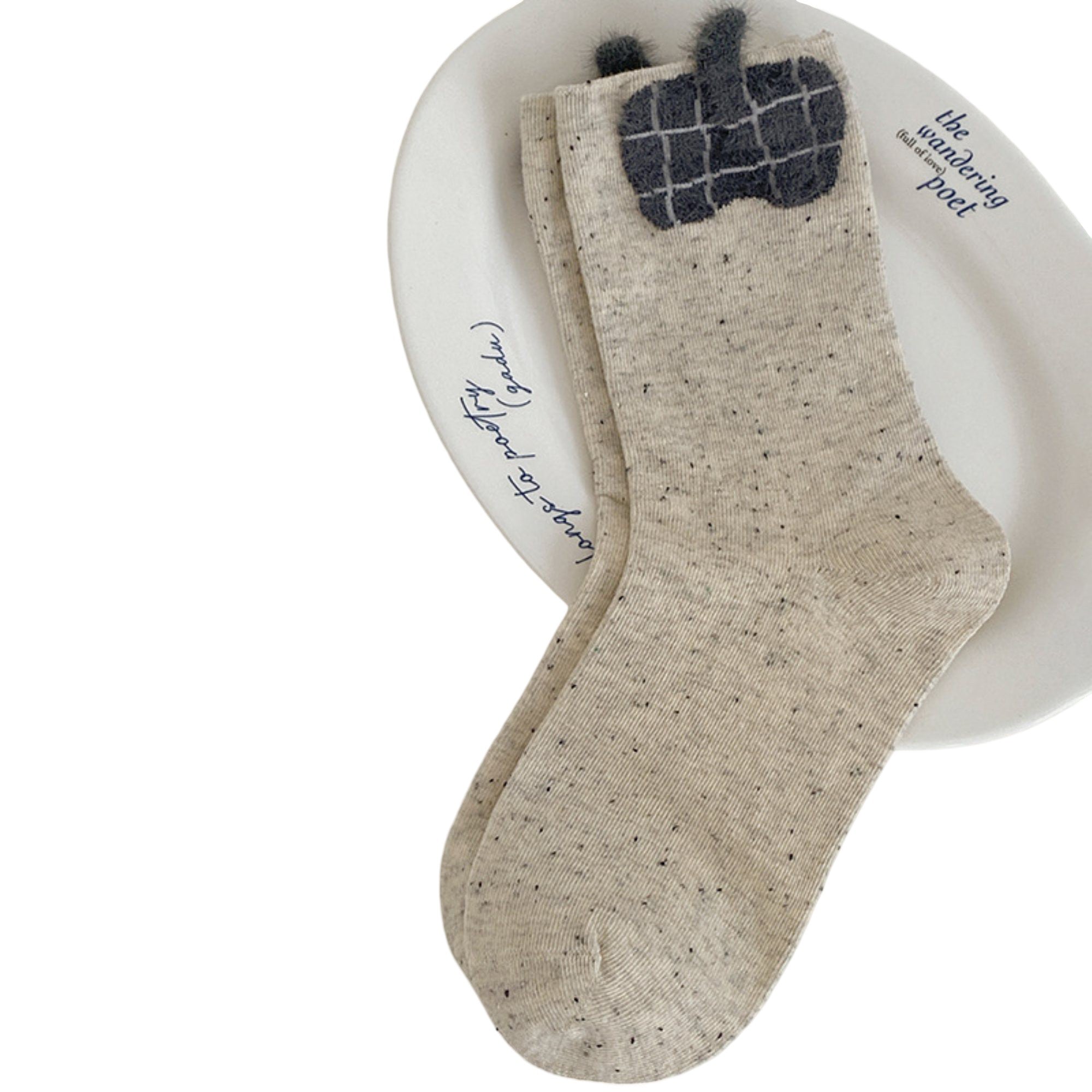 Anna-Kaci Women's 6-Pair Crew Socks Soft Knit Fabric with Subtle Patterned Cuff Comfortable Everyday Giftable Sock Set