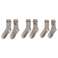 Anna-Kaci Women's 3-Pair Ribbed Crew Socks with Embroidered Teddy Graphic Stripe Detail Soft Knit Everyday Sock Set