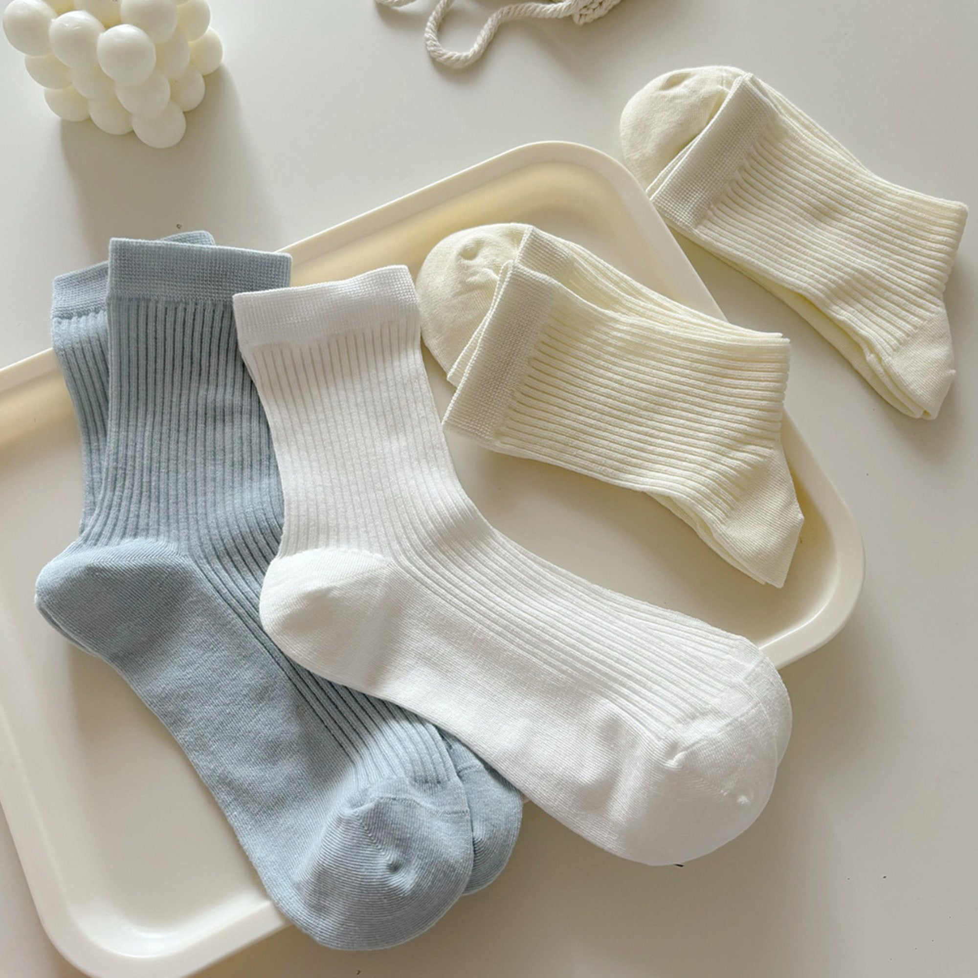 Anna-Kaci Women's 3-Pair Ribbed Crew Socks Soft Stretch Knit Classic Everyday Comfort Sock Set
