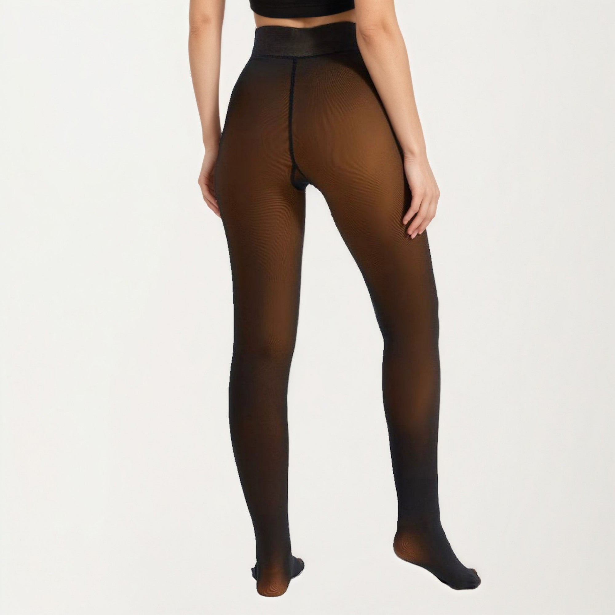 Anna-Kaci Women's Fleece Lined Opaque Tights with High Waist Control Top and Thermal Stretch Fabric