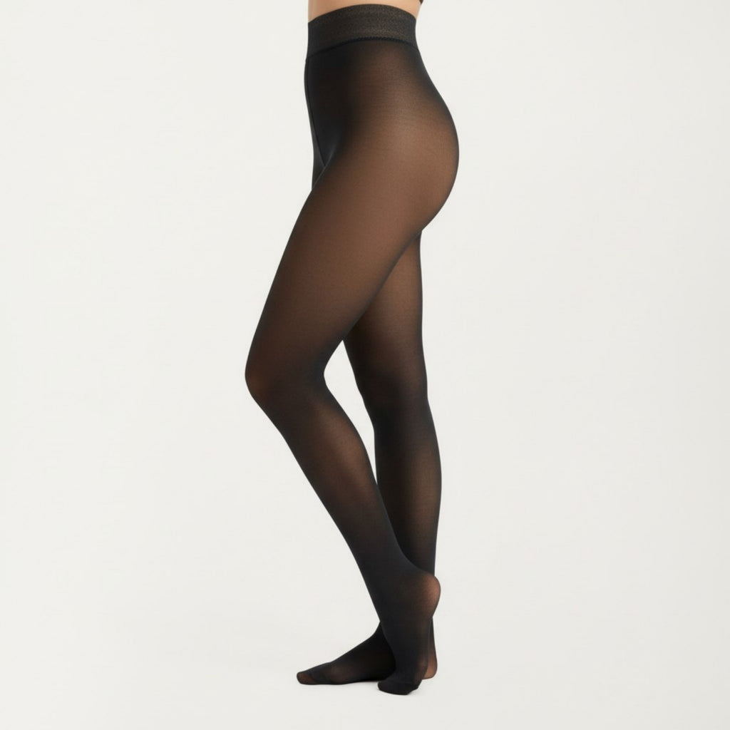 Anna-Kaci Women's Fleece Lined Opaque Tights with High Waist Control Top and Thermal Stretch Fabric