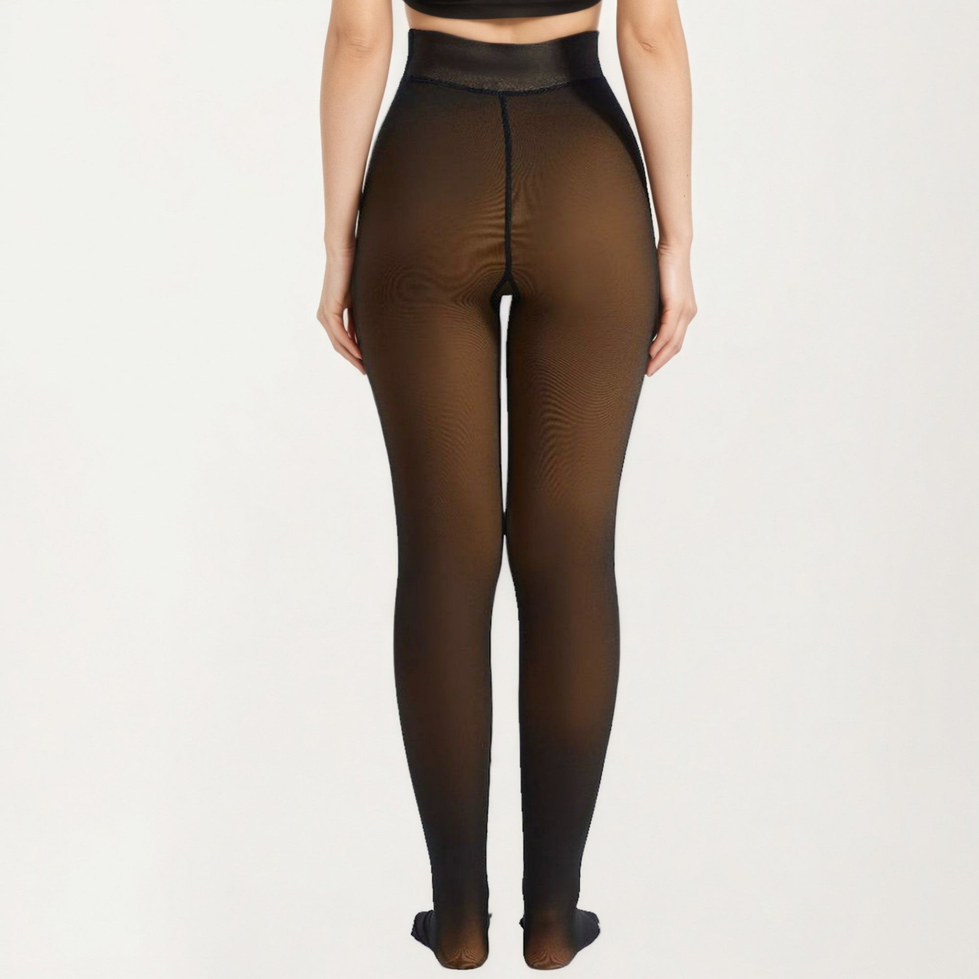 Anna-Kaci Women's Fleece Lined Opaque Tights with High Waist Control Top and Thermal Stretch Fabric