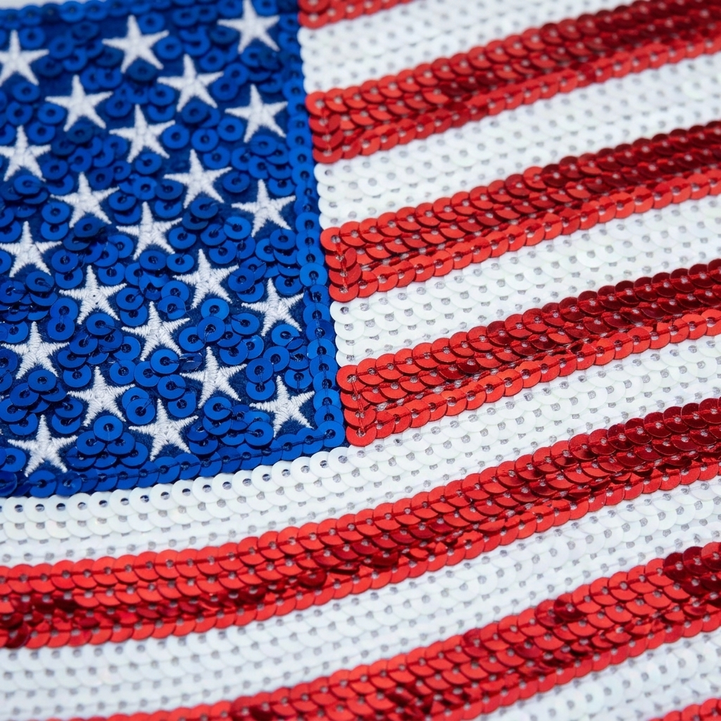 Independence Day Sequin American Flag Iron On Patch Glitter Patriotic USA 4th of July Craft Sewing Embroidery Clothing Patch Decoration
