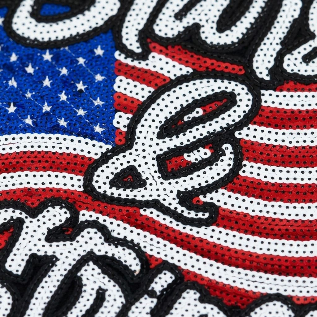 Independence Day Sequin American Flag Iron On Patch Glitter Patriotic USA 4th of July Craft Sewing Embroidery Clothing Patch Decoration