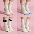 Women's socks set with striped and ribbed