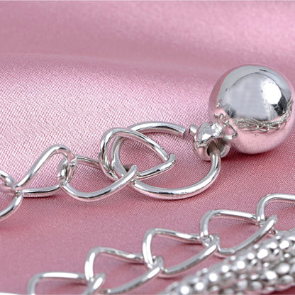 Anna-Kaci Women's Waist Chain with Crystal Bow Accents and Pearl Details Adjustable Fit