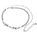 Anna-Kaci Women's Waist Chain with Crystal Bow Accents and Pearl Details Adjustable Fit