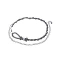 Anna-Kaci Women's Braided Waist Chain with Bow Accent and Crystal Center Adjustable Fit