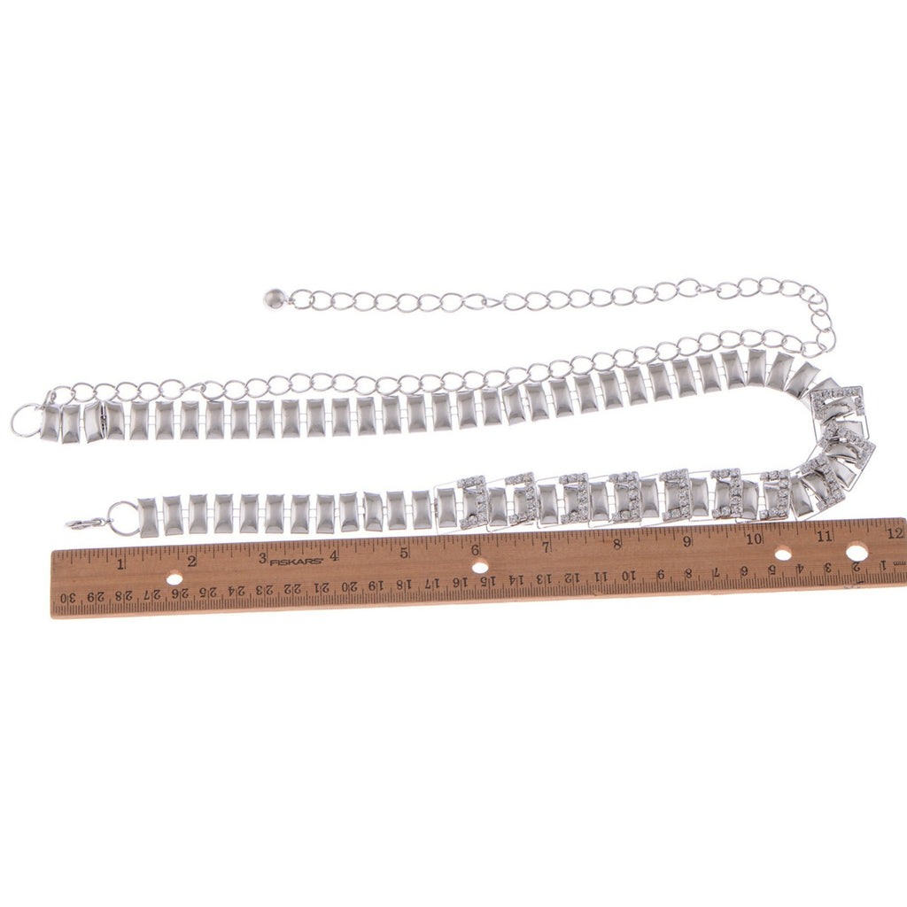 Anna-Kaci Women's Geometric Square Link Waist Chain with Adjustable Extender and Shimmering Accents