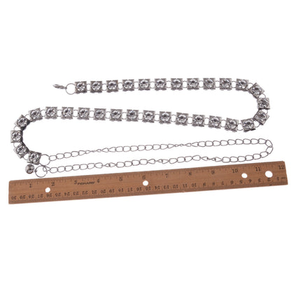 Anna-Kaci Women's Crystal Square Link Waist Chain with Adjustable Extender