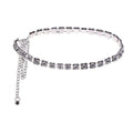 Anna-Kaci Women's Crystal Square Link Waist Chain with Adjustable Extender