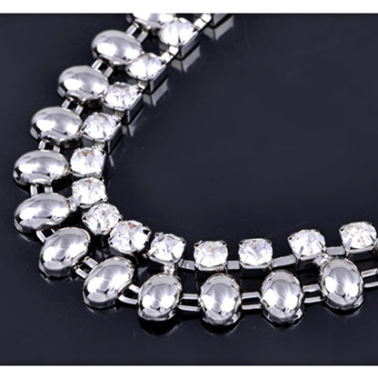 Anna-Kaci Women's Double Row Crystal Waist Chain with Adjustable Extender