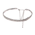 Anna-Kaci Women's Double Row Crystal Waist Chain with Adjustable Extender