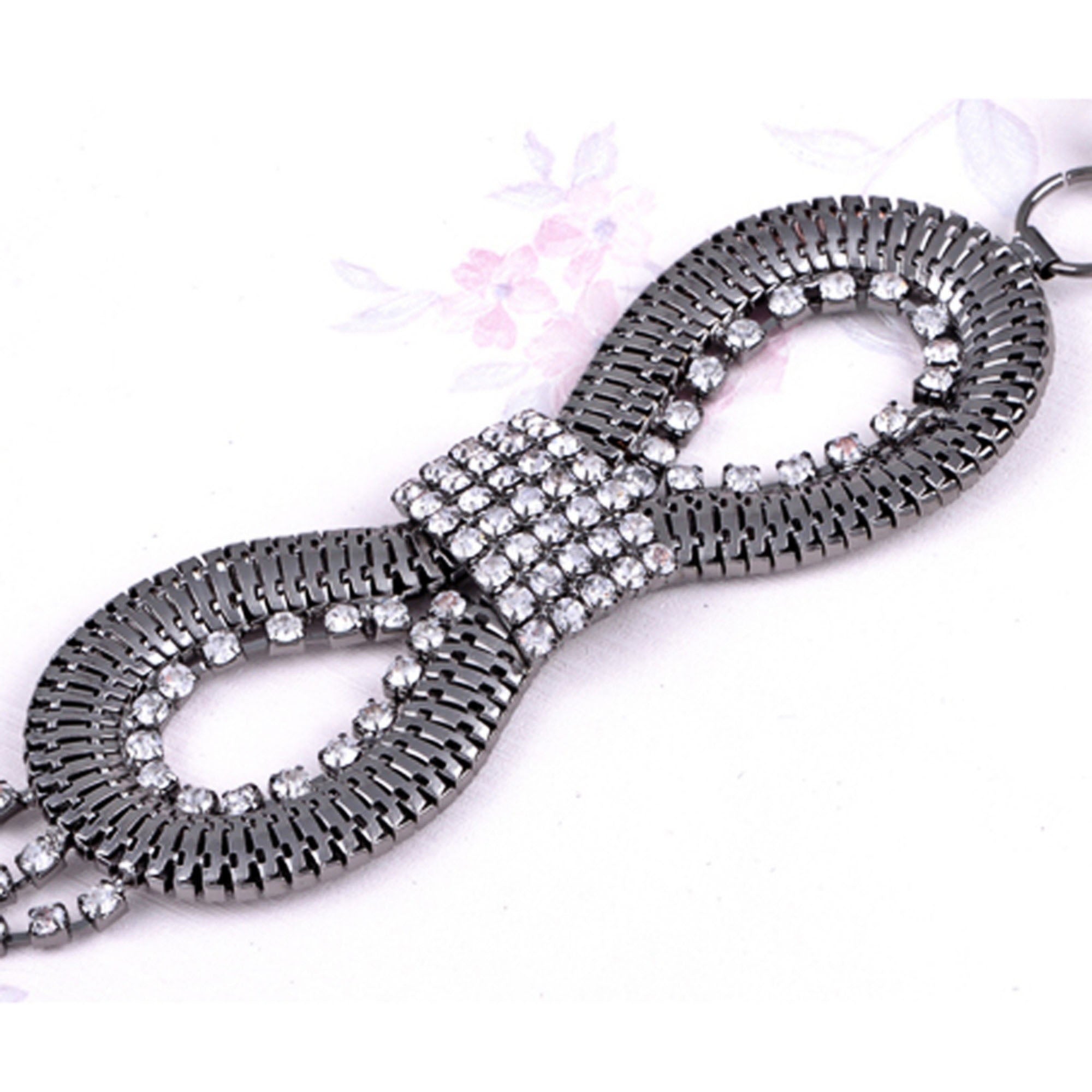 Anna-Kaci Women's Bow Waist Chain with Crystal Accents and Adjustable Extender
