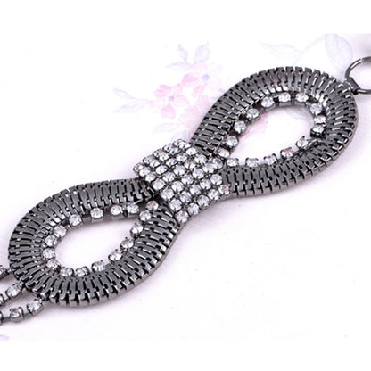 Anna-Kaci Women's Bow Waist Chain with Crystal Accents and Adjustable Extender