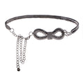 Anna-Kaci Women's Bow Waist Chain with Crystal Accents and Adjustable Extender
