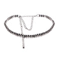 Anna-Kaci Women's Geometric Waist Chain with Square Link Design and Crystal Accents