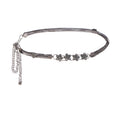 Anna-Kaci Women's Mesh Waist Chain with Crystal Floral Centerpiece Adjustable Belly Jewelry
