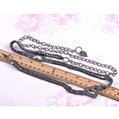 Anna-Kaci Women's Crystal Heart Accent Waist Chain Adjustable Belly Jewelry