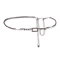Anna-Kaci Women's Crystal Square Accent Waist Chain Adjustable Belly Jewelry