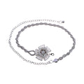 Anna-Kaci Women's Rhinestone Flower Accent Waist Chain with Adjustable Extender