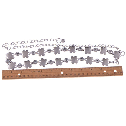 Anna-Kaci Women's Linked Flower Waist Chain with Adjustable Extender