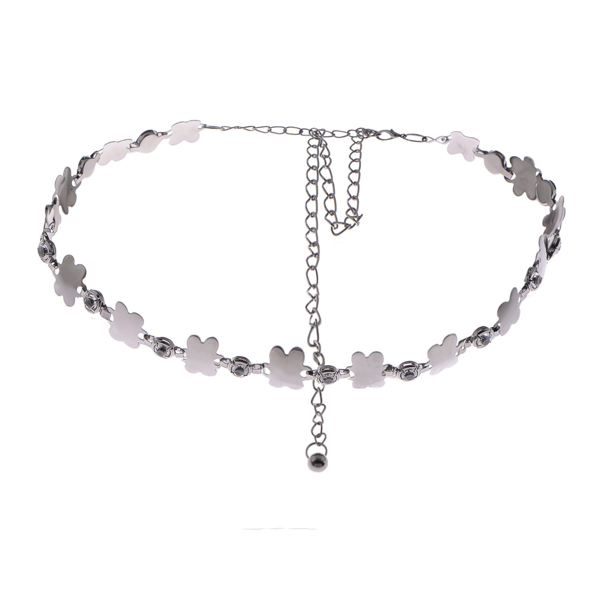Anna-Kaci Women's Linked Flower Waist Chain with Adjustable Extender