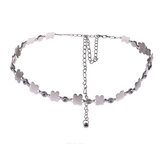Anna-Kaci Women's Linked Flower Waist Chain with Adjustable Extender