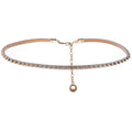 Anna-Kaci Women's Rhinestone Studded Waist Chain with Drop Charm Accent