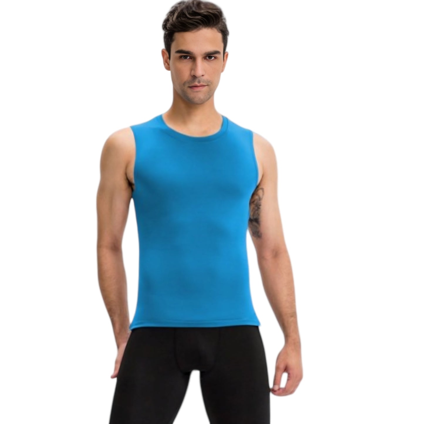 Anna-Kaci Active Men's Sleeveless Compression Tank Top with Smooth Stretch Fabric for Athletic Performance
