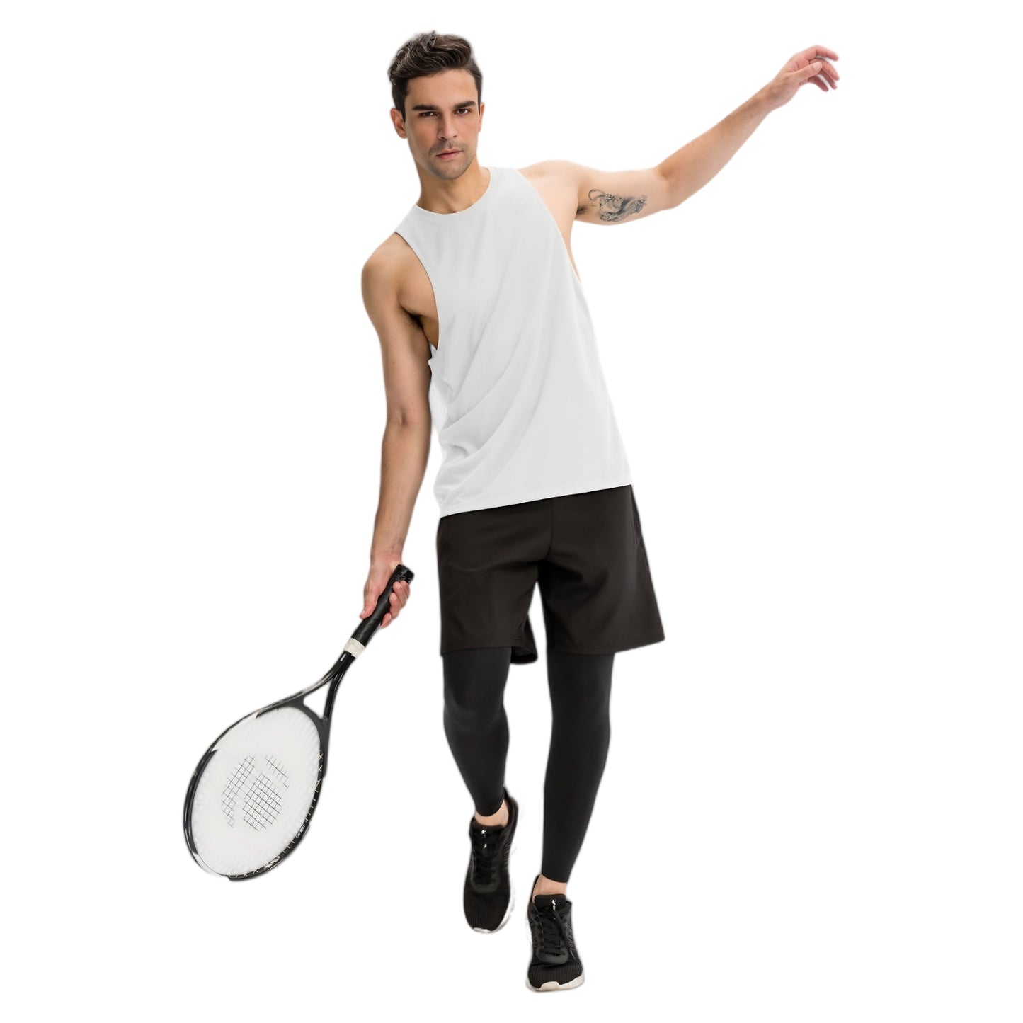 Anna-Kaci Active Men's Muscle Workout Tank Top with Deep Armholes and Lightweight Breathable Fabric
